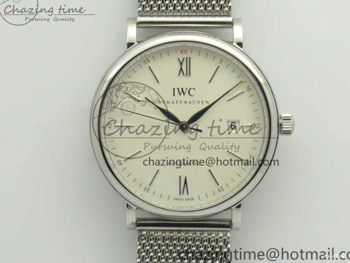 MIROTIME 0520 Portofino Automatic SS MKF 1:1 Best Edition White Dial On SS Mesh Bracelet A2892 V TechFriendly 7205